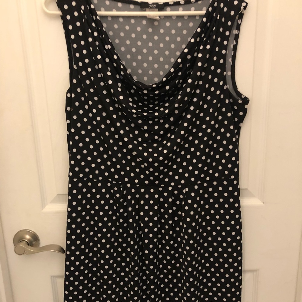 JBS Navy and White polka dot dress